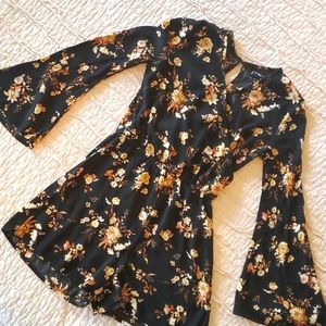 Girls floral romper